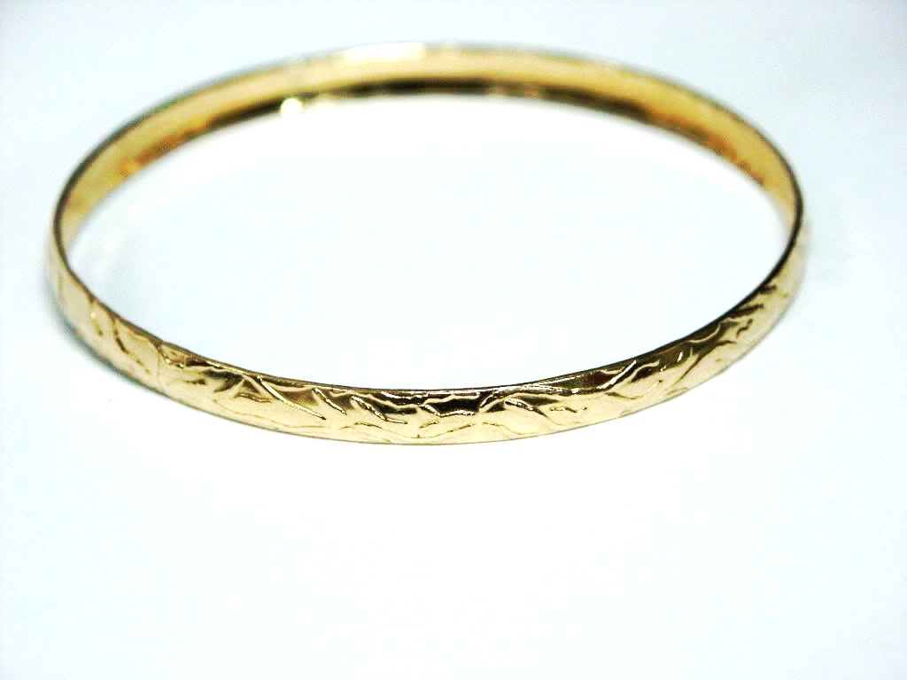 Handcrafted Moroccan Cuff Bracelet 14k 14ct Yellow Gold Morocco Arabic