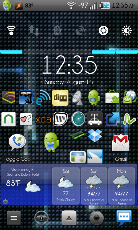 how to show clock on home screen android