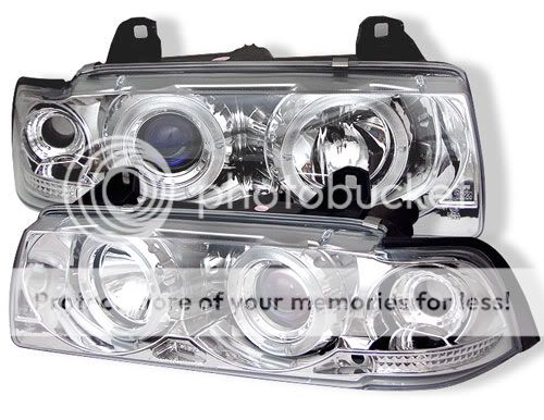 BMW E36 PROJECTOR HEADLIGHTS ANGEL EYE LAMP 3 SERIES  