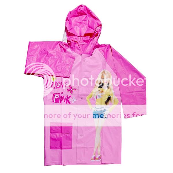 MTs57 Barbie Girl Kids PVC Raincoat Clothing  
